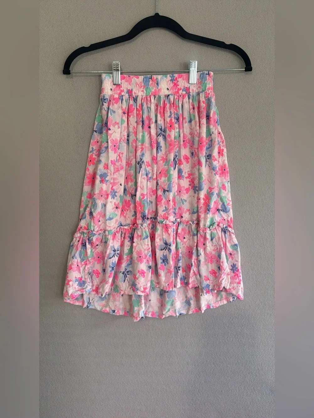 OshKosh Floral Skirt Tiered s5 Girls Elastic Waist